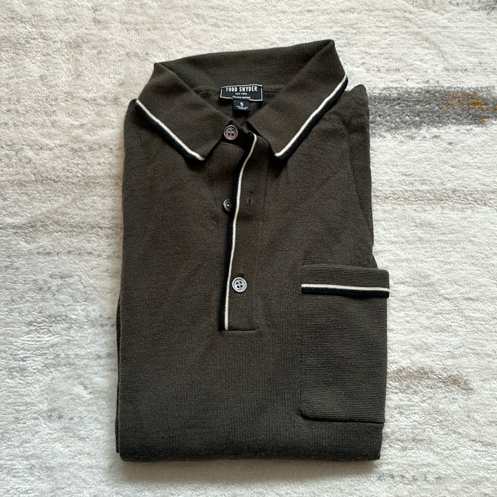 Todd Snyder Dark Olive Polo Shirt